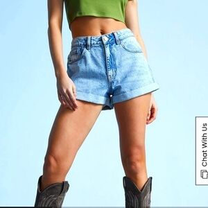 PacSun Eco Light Blue Denim Mom Shorts size 25